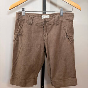 Aeropostale Brown Herringbone Bermuda Shorts Size 3